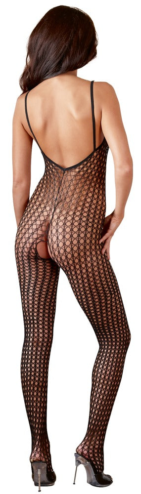 Catsuit Negro Transparente XL/XXL - Red Elástica con Entrepierna Abierta