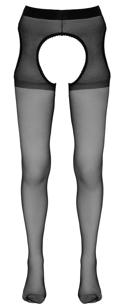 Sex Tights Cottelli Legwear Negro L/XL - Medias Transparentes con Abertura