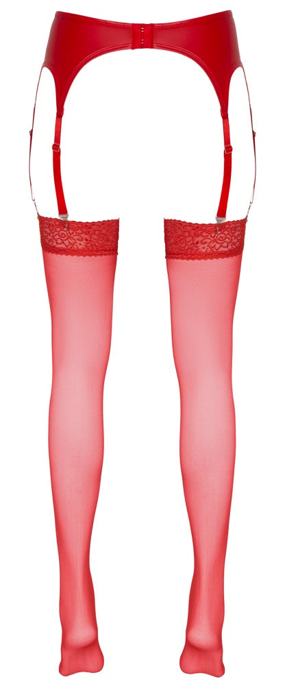 Stockings Red 2 Cottelli Legwear - Medias Sensuales con Encaje