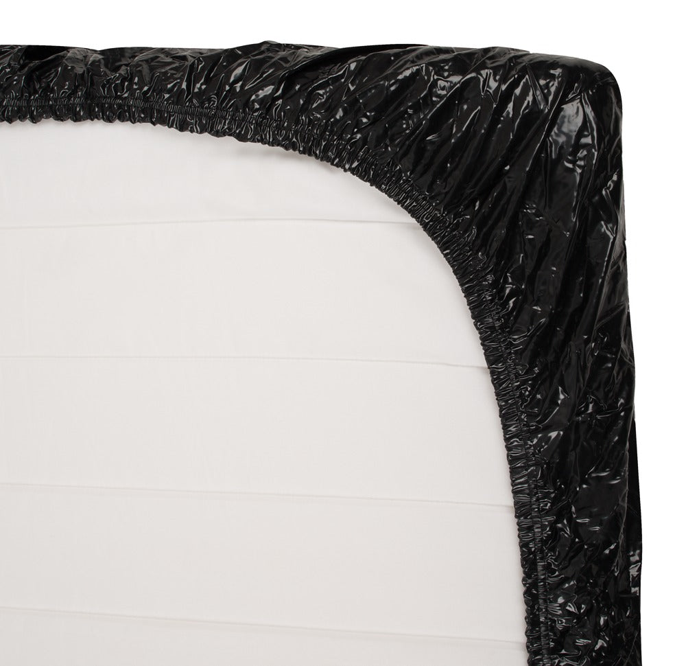 Sábana Ajustable de Vinilo Negro 220x220 cm - Fetish Collection