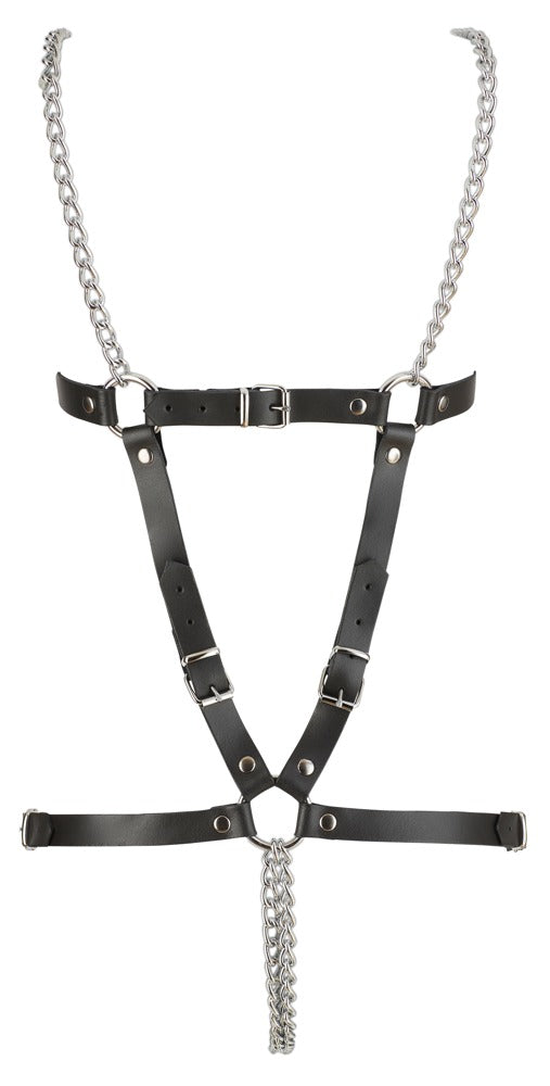Leather Harness 2 Chains S-L - Arnés de Cuero con Cadenas Ajustables