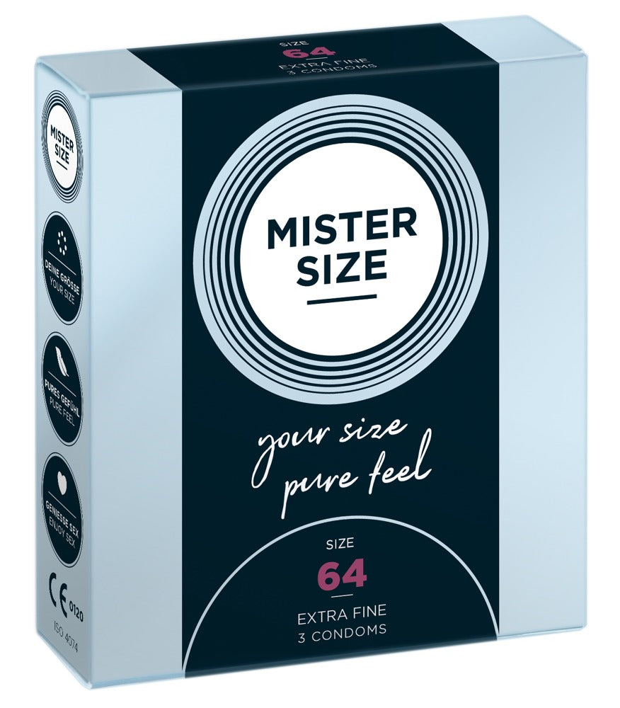 Mister Size 64mm Preservativos Latex Natural - Pack 3 Unidades