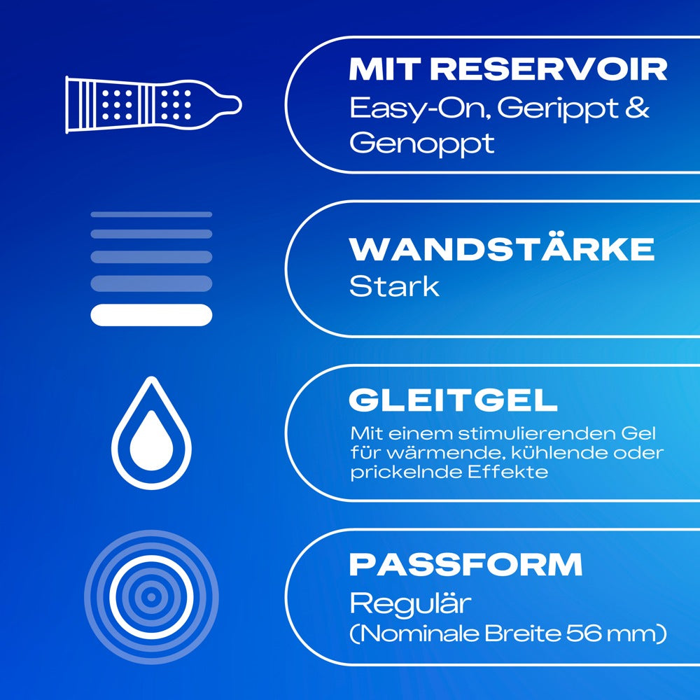 Durex Intense Orgasmic x22 - Preservativos con Estrías y Gel Estimulante