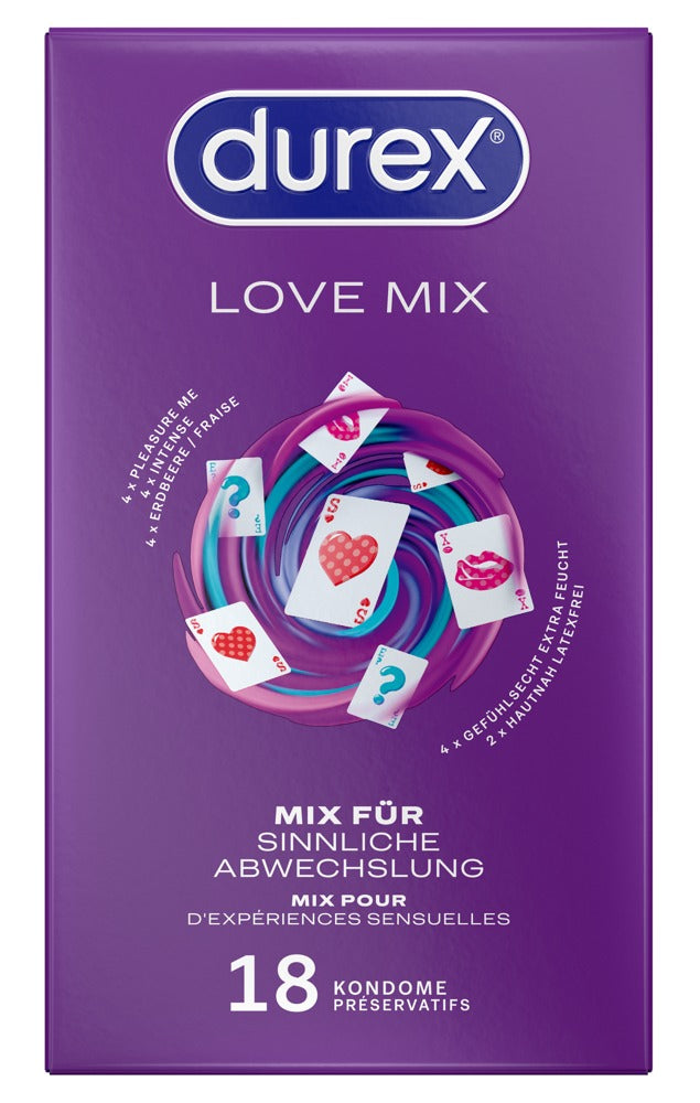 Durex Love Mix Pack 18 - Preservativos Variados con 5 Sabores