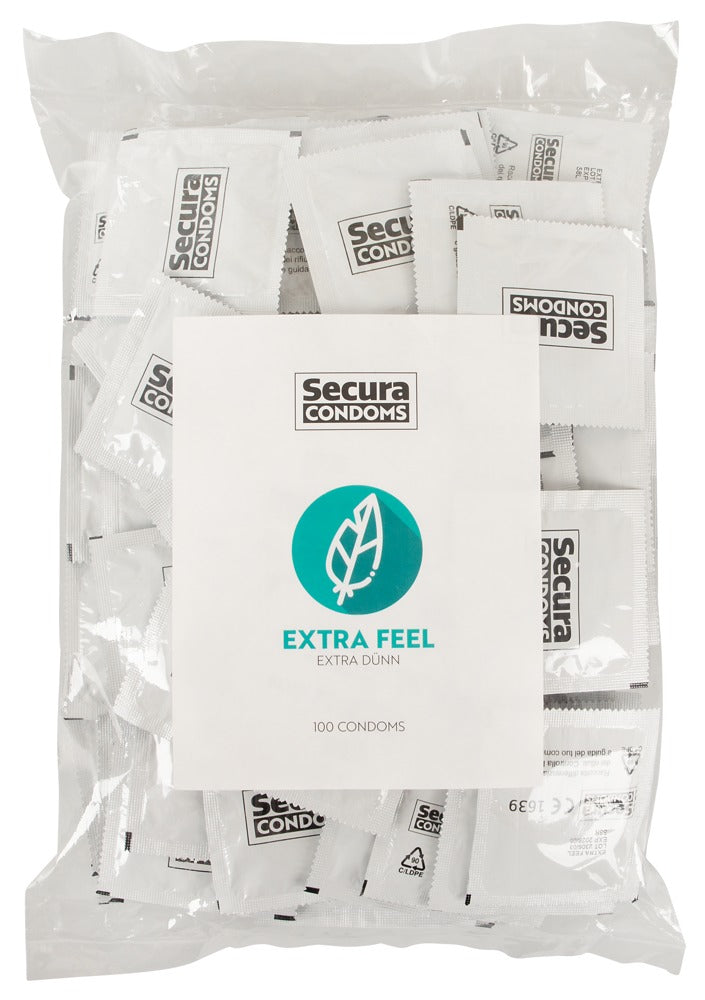 Secura Extra Feel 100 pcs - Preservativos Extrafinos con Depósito