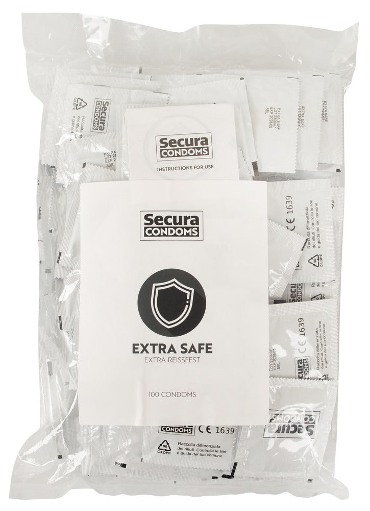 Secura Extra Safe 100 Preservativos - Grosor Extra para Mayor Seguridad