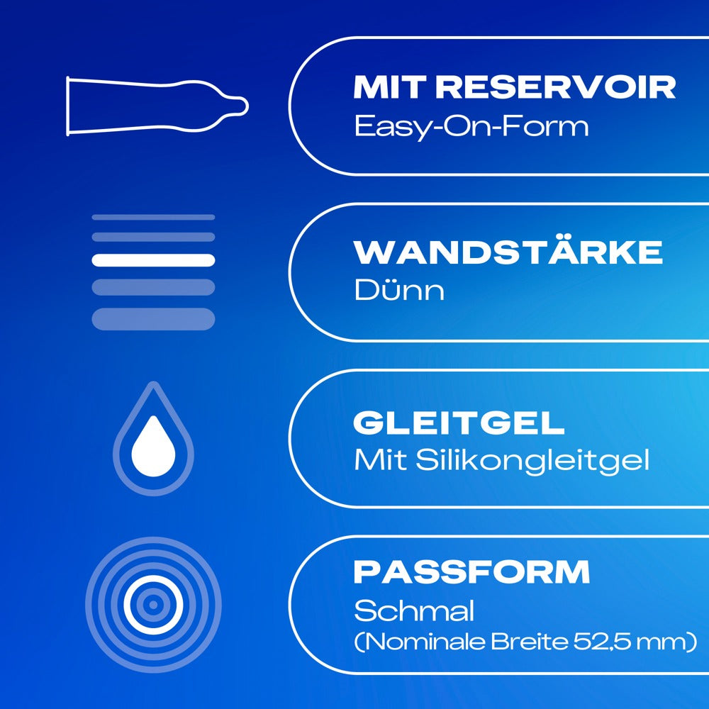Durex Gefühlsecht Slim x10 - Preservativos ultrafinos 52,5mm