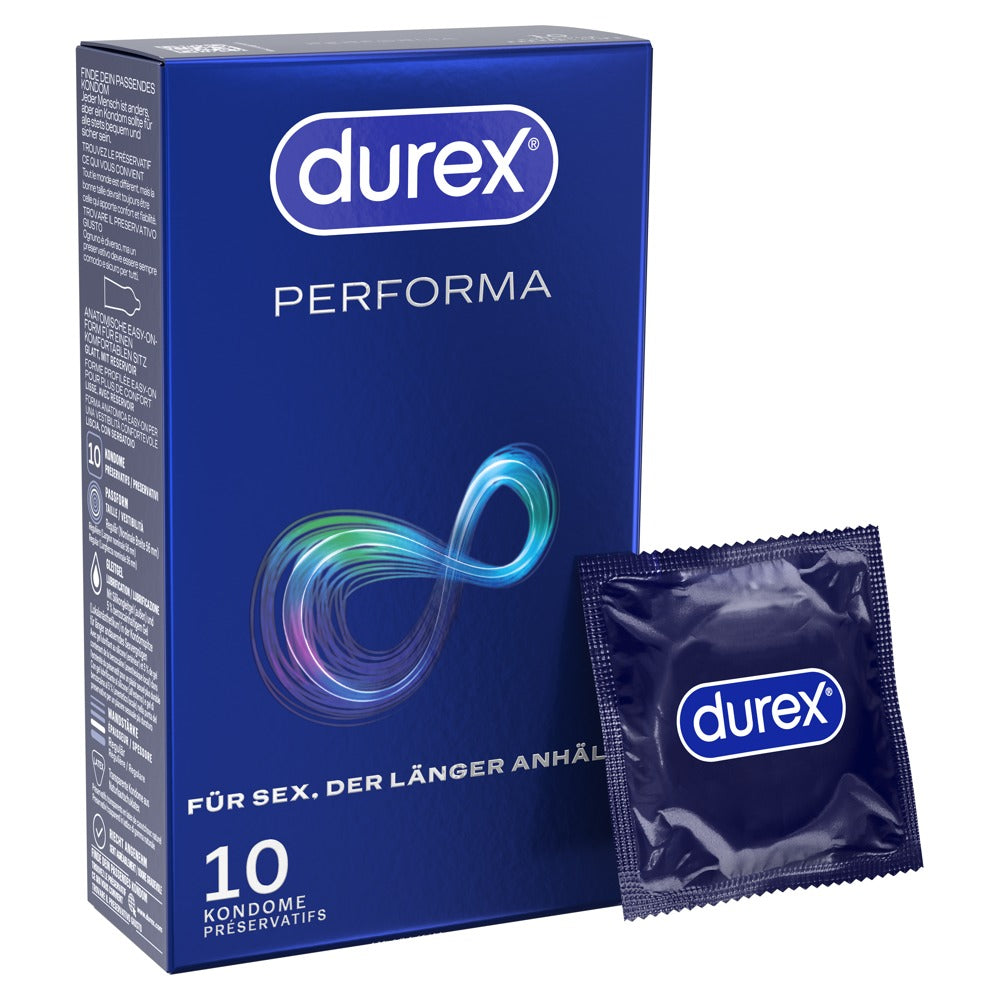 Durex Performa x 10 - Preservativos con Benzocaína para Mayor Duración