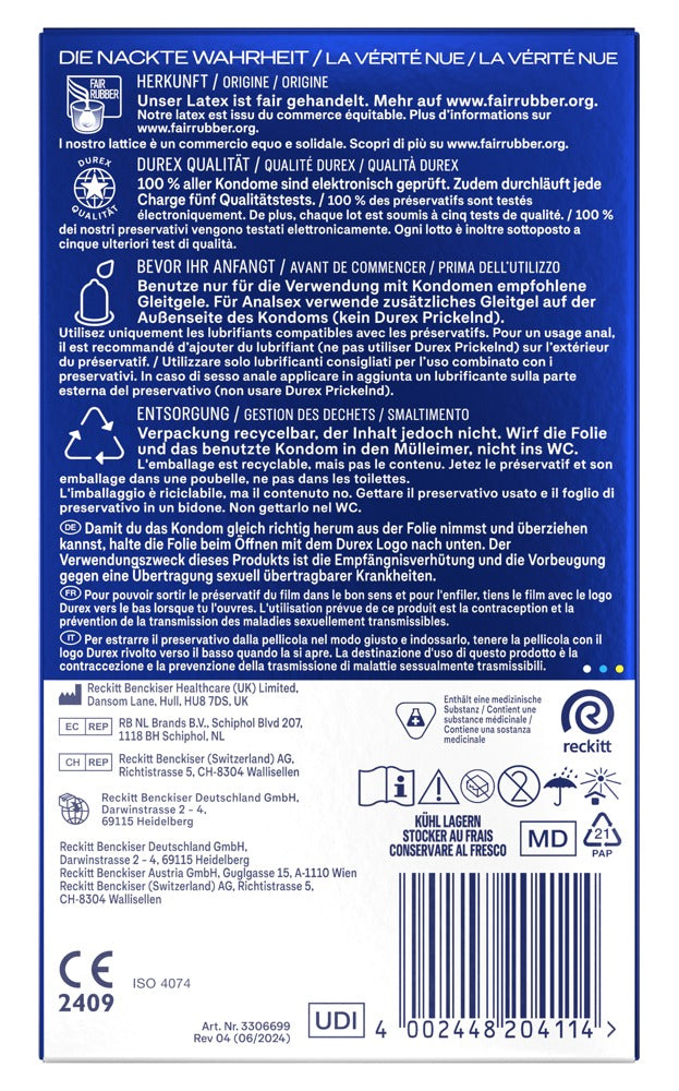 Durex Performa x 10 - Preservativos con Benzocaína para Mayor Duración