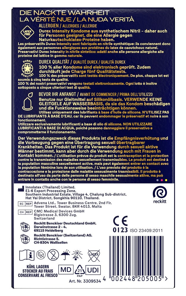 Durex Intensity Extra Large x8 - Preservativos Ultrafinos sin Látex