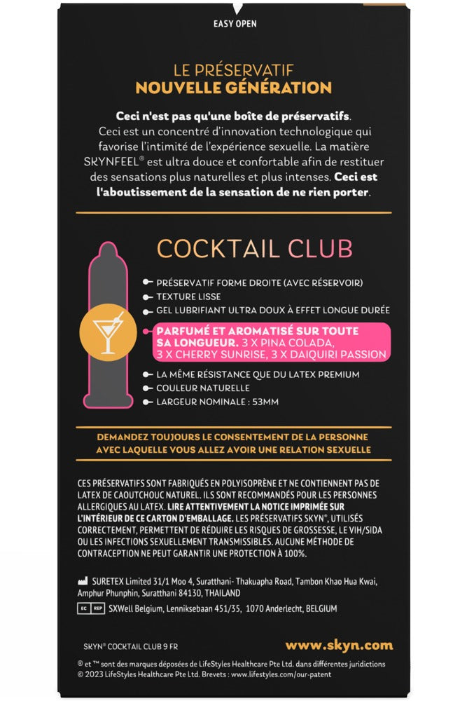 Skyn Cocktail Club x9 - Preservativos sin Látex con Sabor