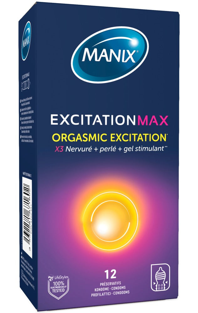 Manix Excitation Max x 12 - Preservativos Estimulantes con Lubricante Térmico