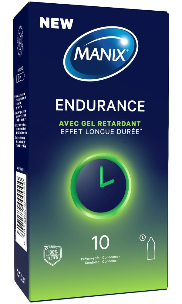 Manix Endurance Preservativos Retardantes x10 - Látex Natural 53mm