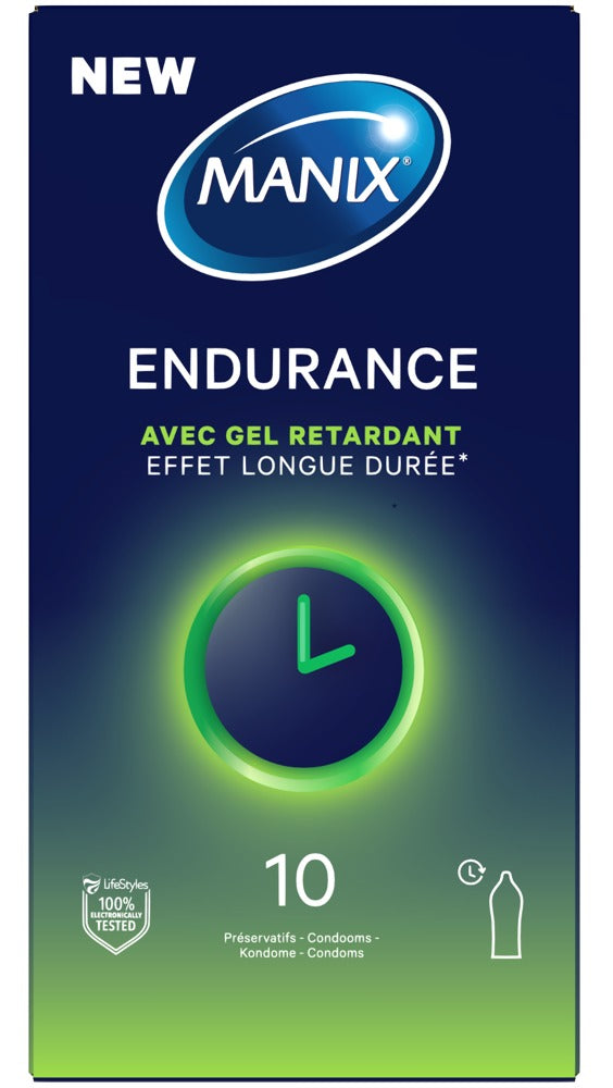 Manix Endurance Preservativos Retardantes x10 - Látex Natural 53mm