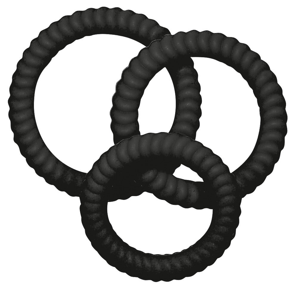 Lust 3 Cock Rings Black - Set de 3 Anillos Estimulantes You2Toys