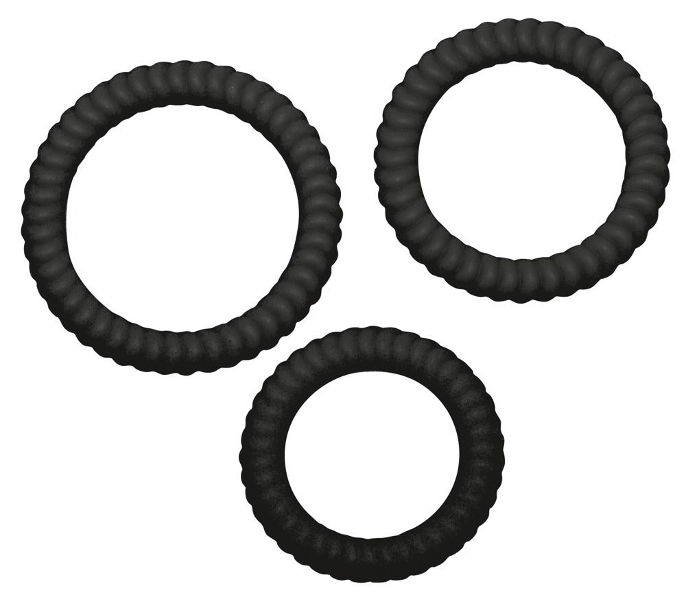 Lust 3 Cock Rings Black - Set de 3 Anillos Estimulantes You2Toys