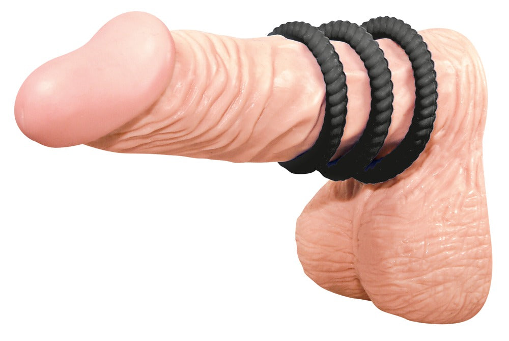 Lust 3 Cock Rings Black - Set de 3 Anillos Estimulantes You2Toys