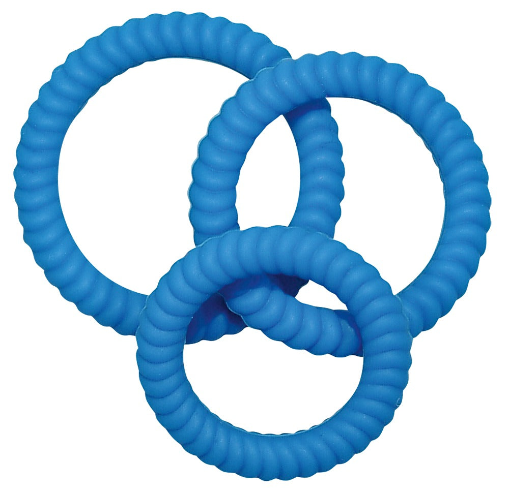 Lust 3 Cock Rings Blue - Set de 3 Anillos de Silicona