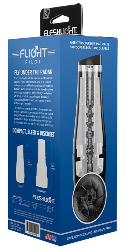 Fleshlight Flight Pilot - Masturbador Transparente con Canal Estriado