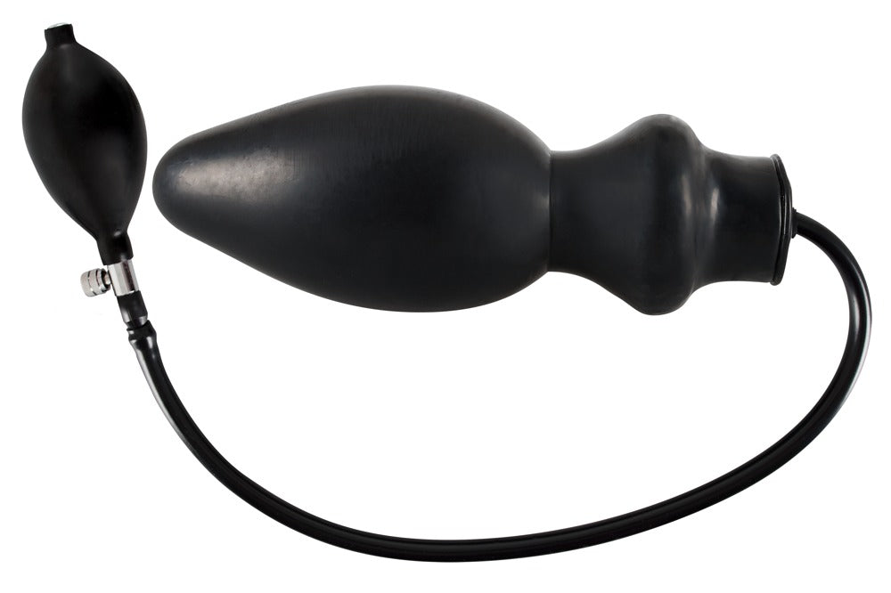 Latex Plug Inflatable - Plug Anal Inflable de Látex Negro