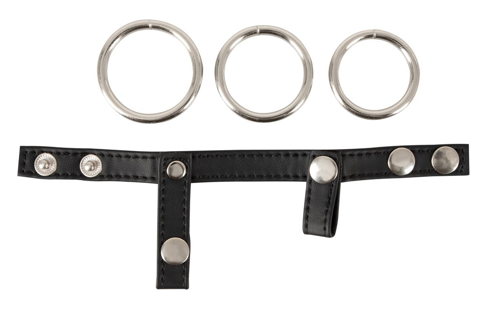 Leather Strap Bad Kitty - Correa de Cuero Ajustable con Anillos Intercambiables