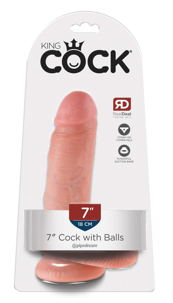 King Cock with Balls 7 inch - Dildo Realista con Ventosa