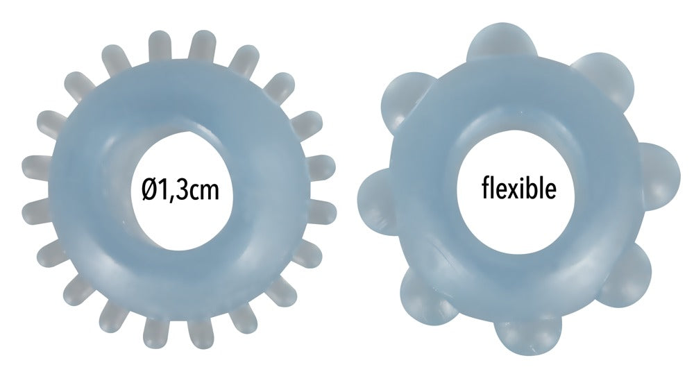 Cock Ring Set 2 Pcs You2Toys - Anillos Pene Azul Transparente