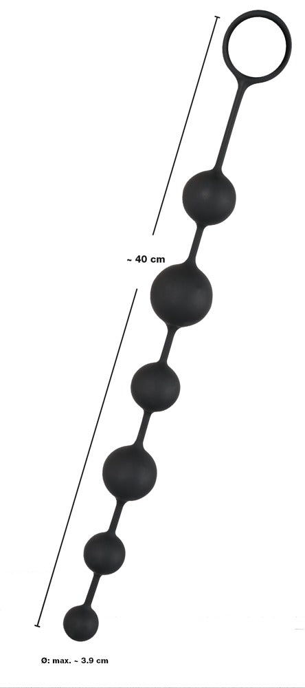 Black Velvets Anal Beads - Cadena de 6 Bolas de Silicona