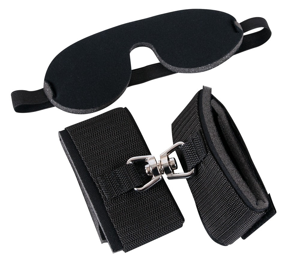 Bad Kitty Bondage Set - Esposas y Venda Acolchadas con Accesorios