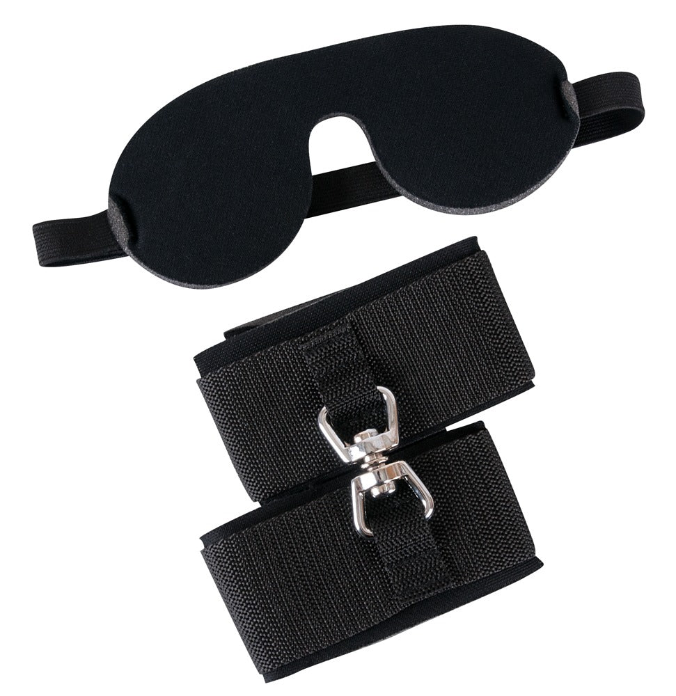 Bad Kitty Bondage Set - Esposas y Venda Acolchadas con Accesorios