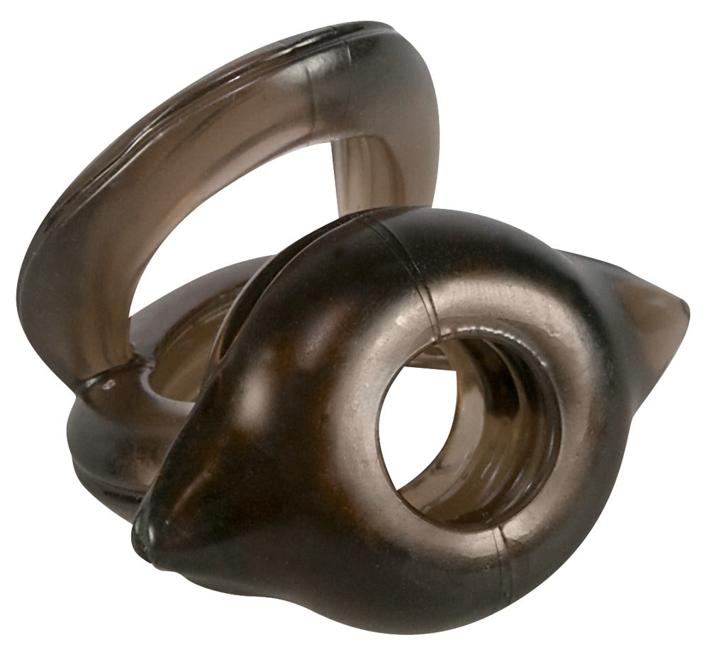 Bad Kitty Cock Ring - Trío de Anillos Pene/Testículos TPE