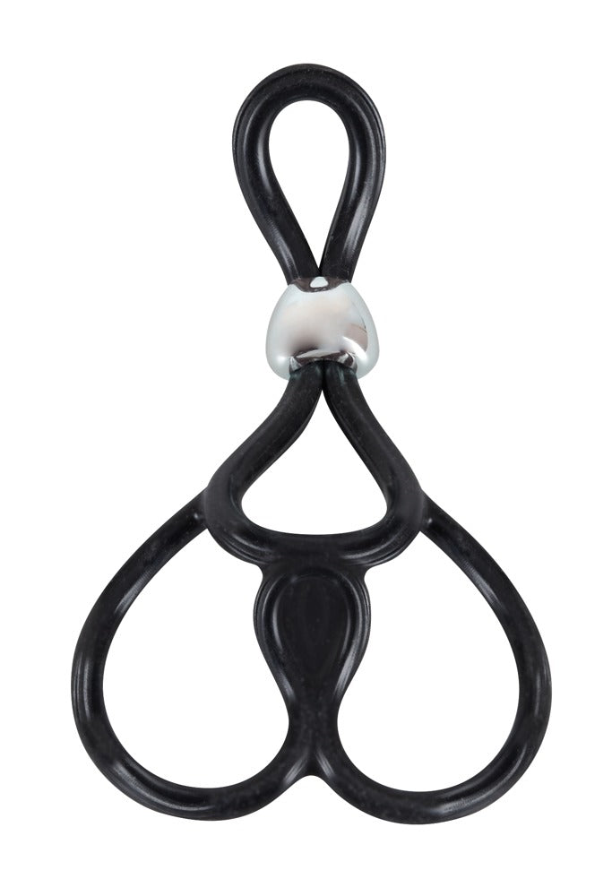 Triple Ball and Cock Ring You2Toys - Anillo Ajustable con Doble Soporte