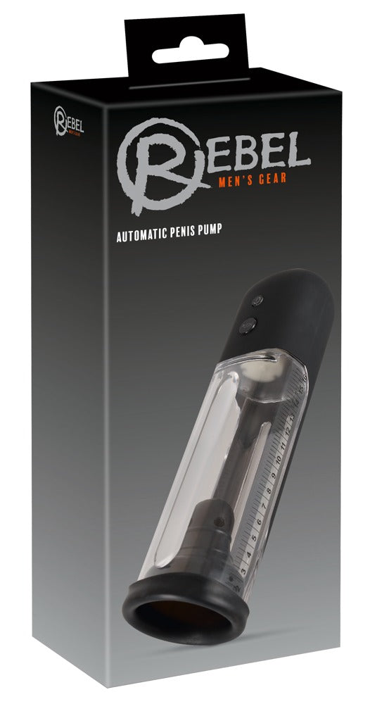 Bomba de Pene Automática Rebel - Cilindro Transparente con Control