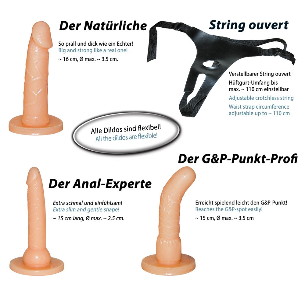 You2Toys Strap On - Set de 3 Consoladores con Arnés Ajustable