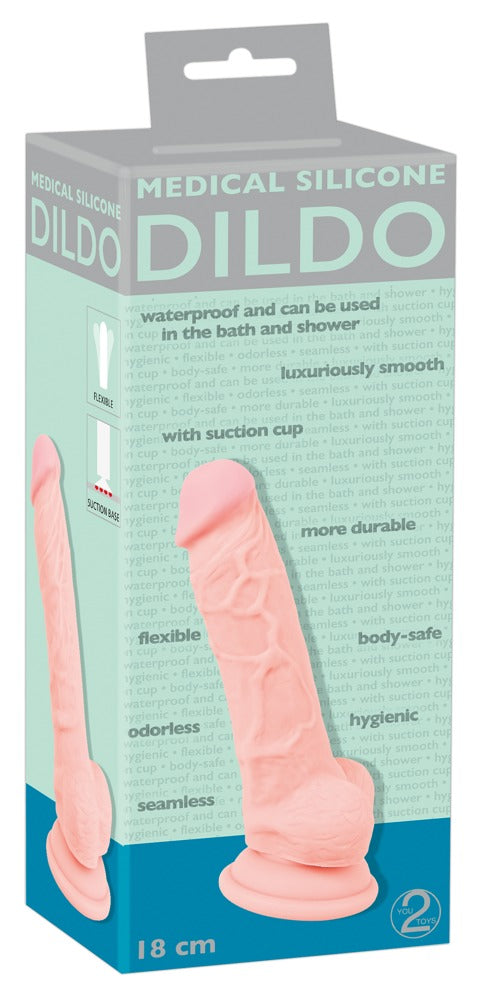 Medical Silicone Dildo 18 cm - Consolador Realista con Ventosa