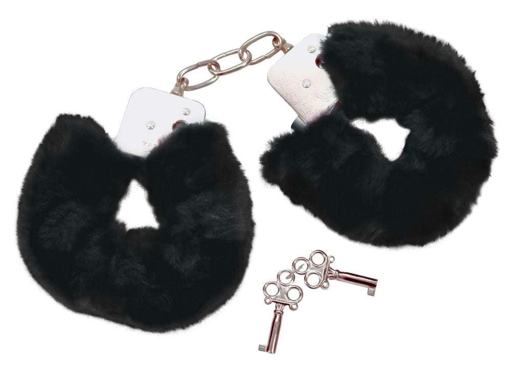 Esposas Bad Kitty Black - Metal con Forro de Felpa Ajustable