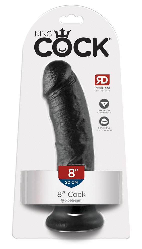 King Cock 8 inch Black - Dildo Realista con Ventosa