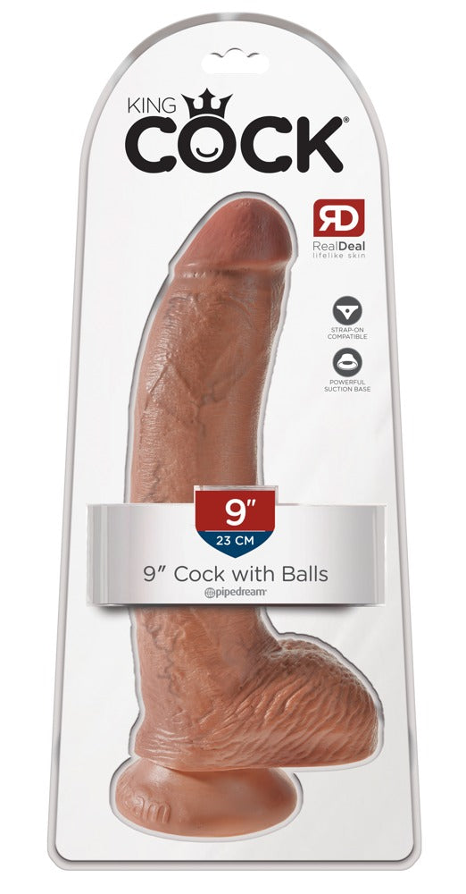 King Cock 9 Inch Balls Tan - Dildo Realista con Testículos
