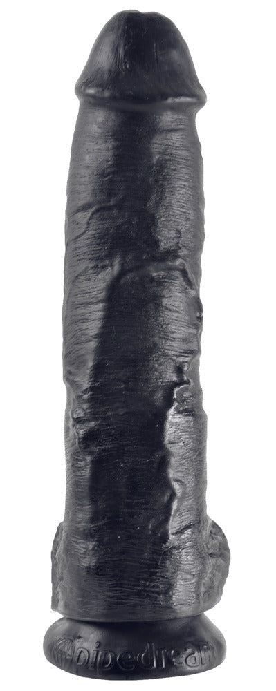 King Cock 10 Inch Balls Black - Dildo Realista con Ventosa