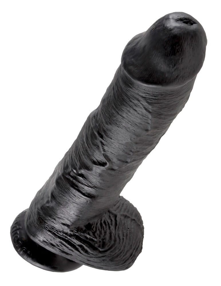 King Cock 10 Inch Balls Black - Dildo Realista con Ventosa