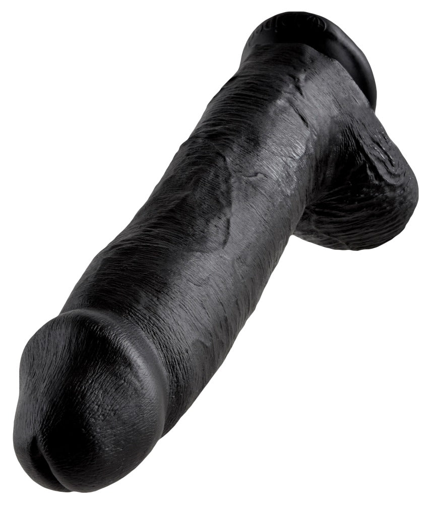 King Cock 12 inch Balls Black - Dildo Realista con Base de Succión
