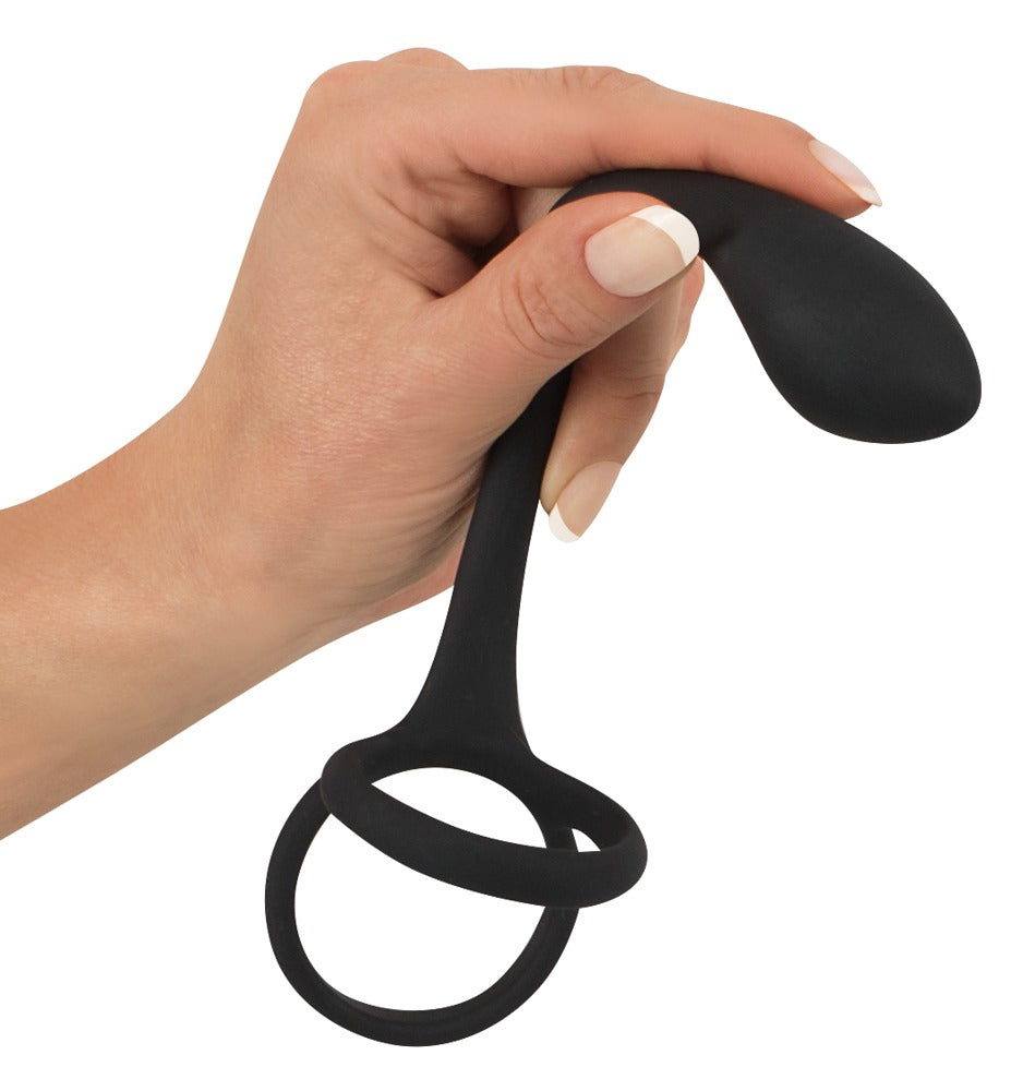Black Velvets Cock + Ball Ring - Plug Anal 3 en 1 con Anillo Peneano