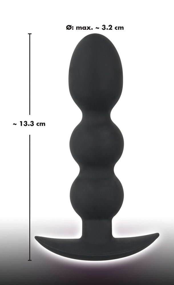 Black Velvets Heavy Beads 145g - Plug Anal Esférico con Base Ancha