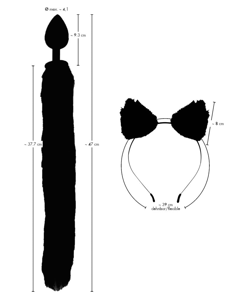 Bad Kitty Pet Play Plug & Ears - Kit Completo para Juego de Rol Felino