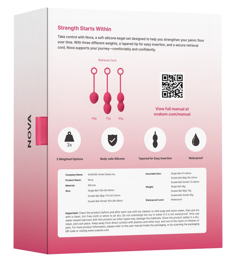 Svakom Nova Plum Red - Bolas Chinas de Silicona para Ejercicios de Kegel
