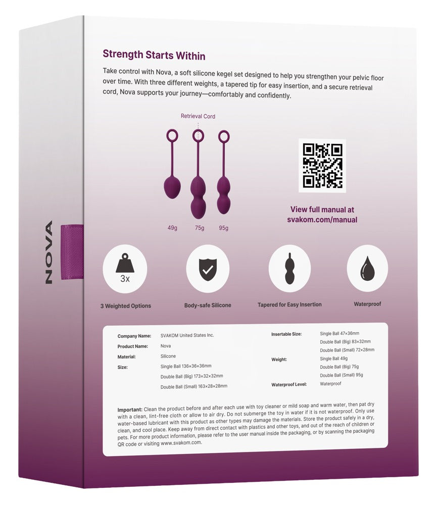 Nova Violet - Bolas Chinas Svakom para Entrenamiento del Suelo Pélvico