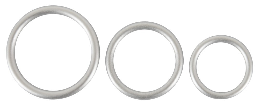 Metallic Silicone Cock Ring Set You2Toys - 3 Anillos de Silicona