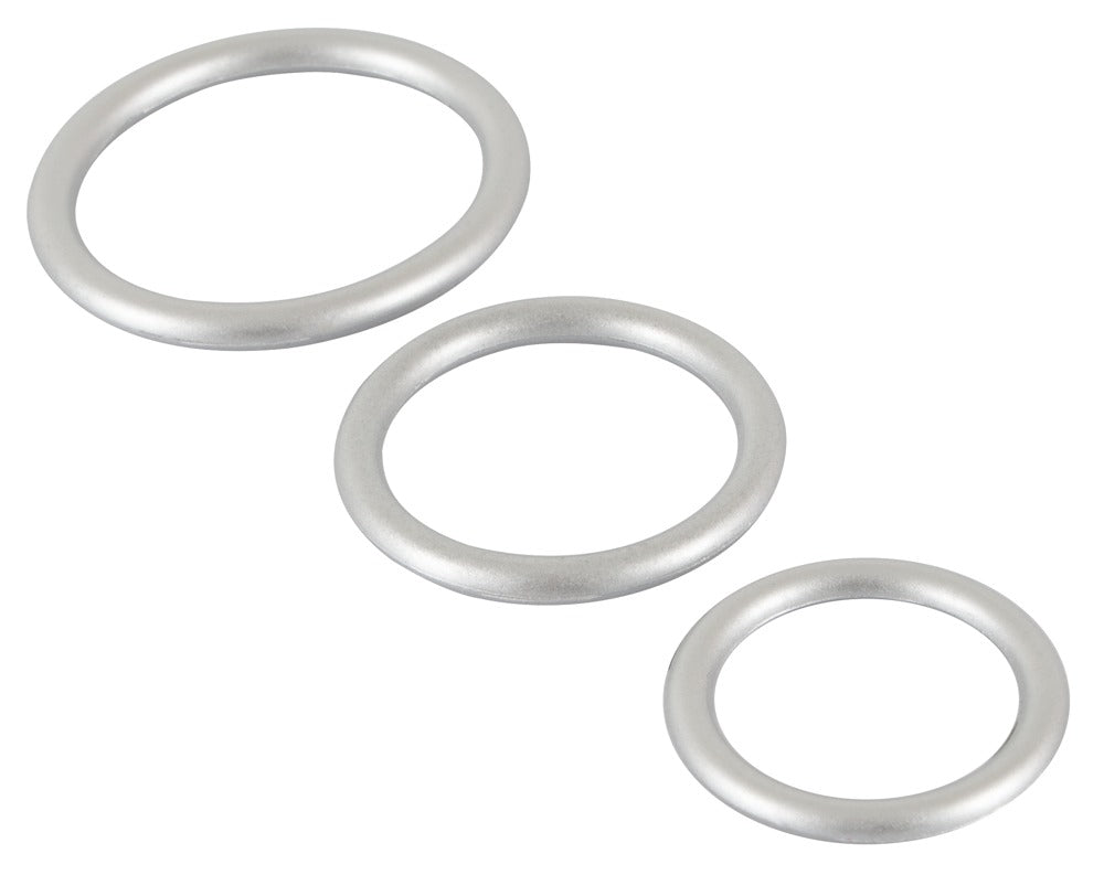 Metallic Silicone Cock Ring Set You2Toys - 3 Anillos de Silicona
