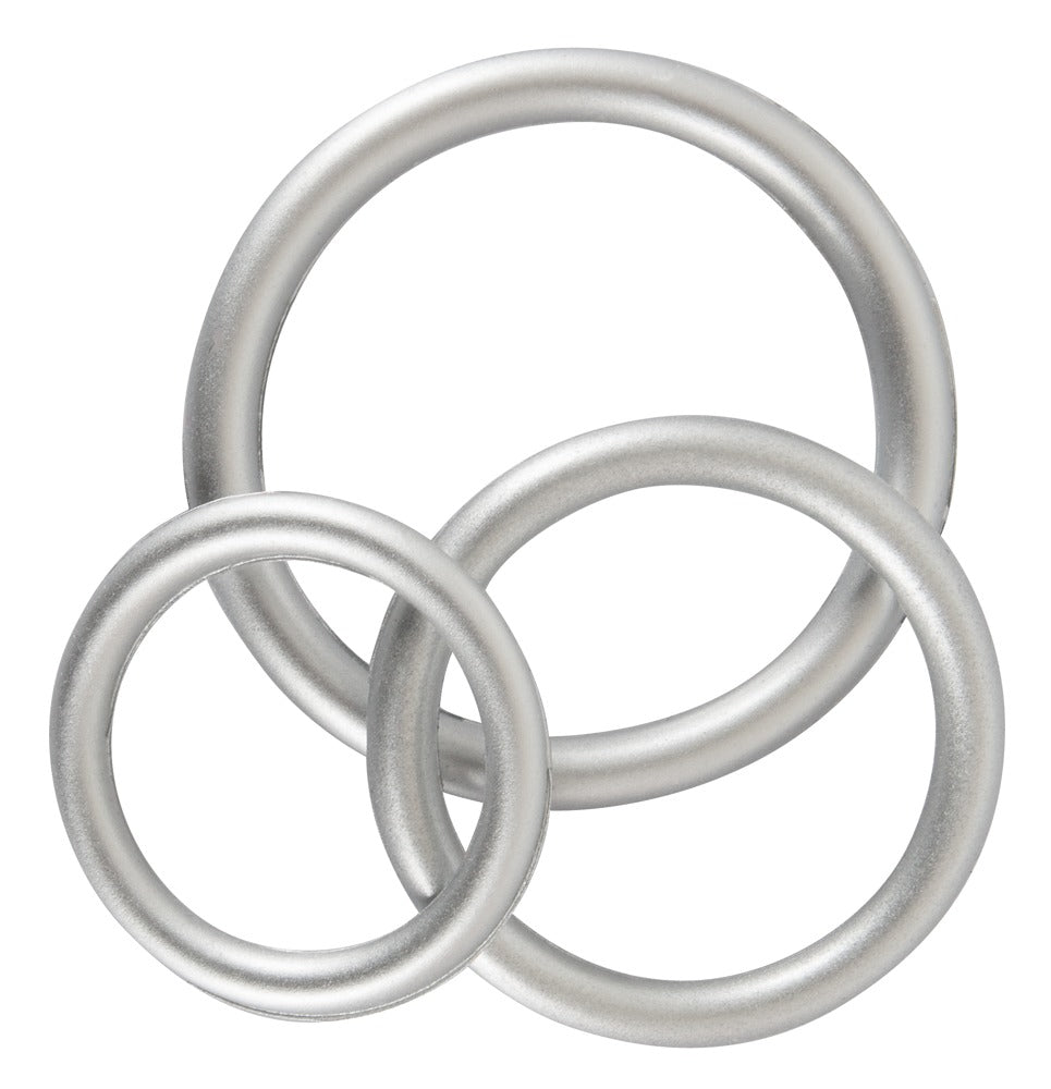 Metallic Silicone Cock Ring Set You2Toys - 3 Anillos de Silicona