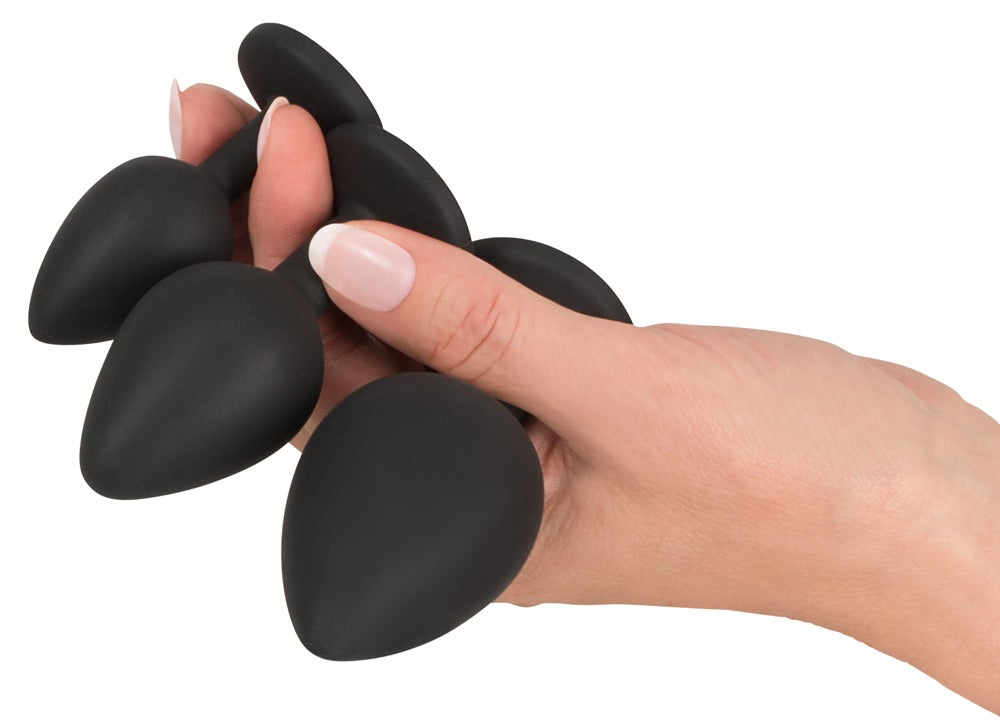 Black Velvets Anal Kit - Set 4 Piezas con Ducha y Plugs Decorados